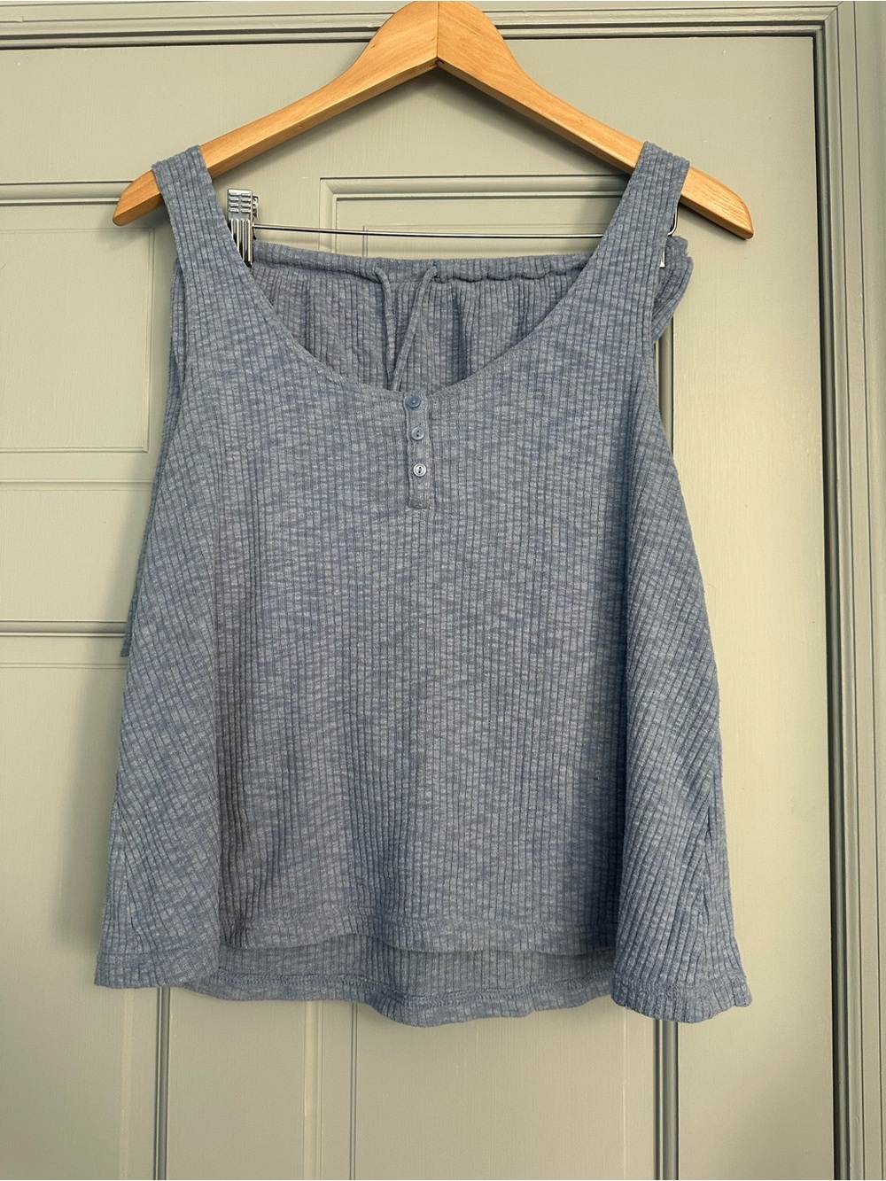 Light Blue Ribbed Pajama Set